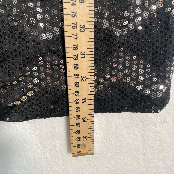 NWT Womens Size Medium Sparkly Black Sequin One Shoulder Mini Dress - Picture 4 of 9